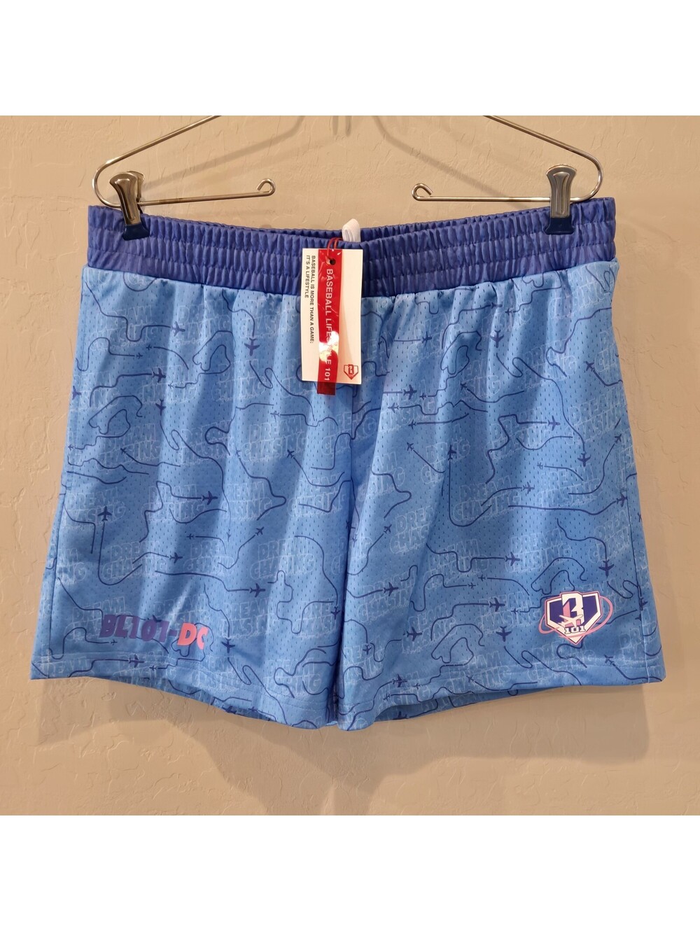 Baseball Lifestyle 101 Blue Dream Chaser Shorts Adult Men's Medium NWT